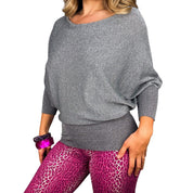 Bebe Metallic Batwing Top (XS)