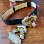 Chicos Black Leather Belt