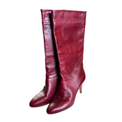 Vintage Oxblood Leather Knee High Boots (8)