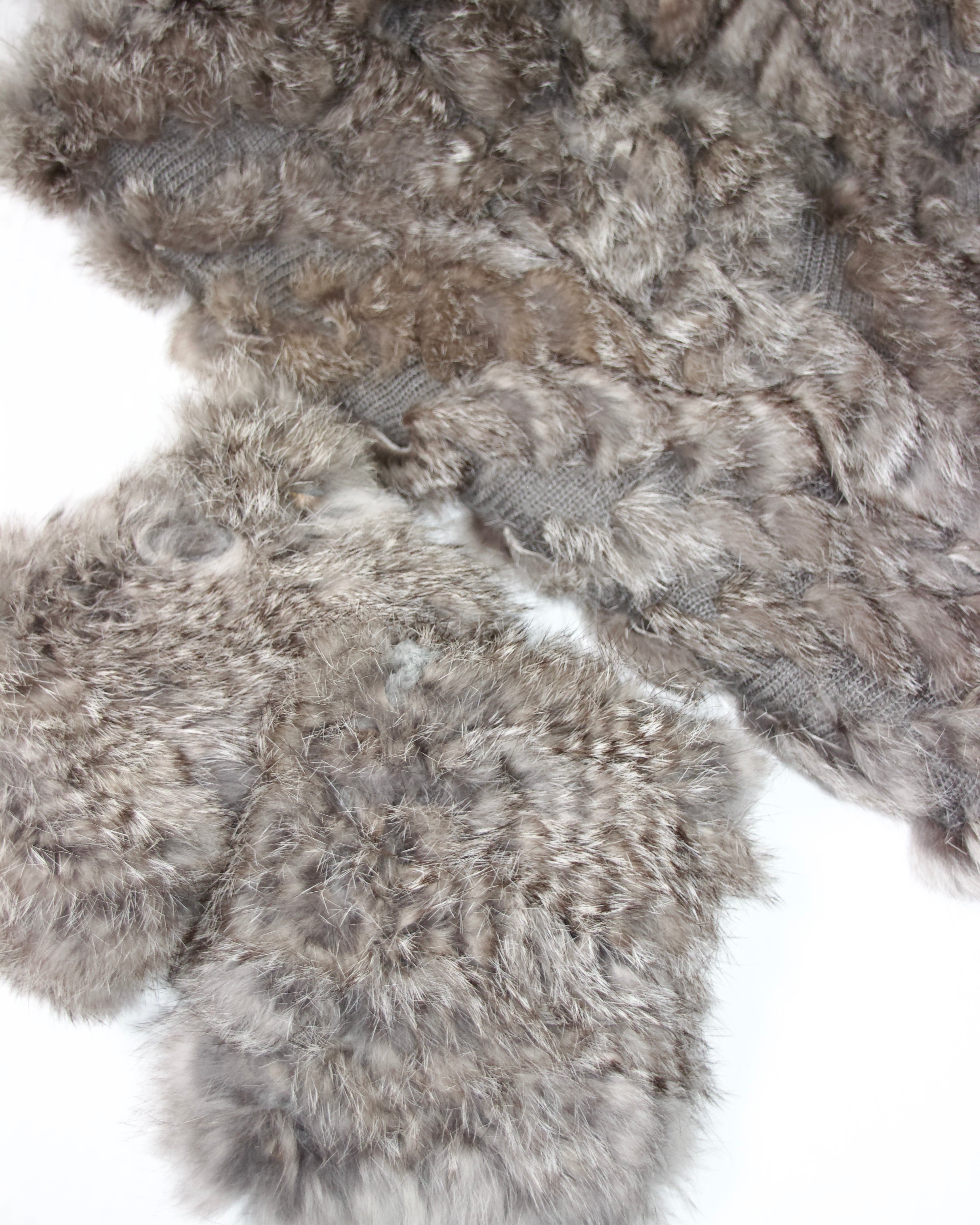 Japanese Rabbit Fur Poncho & Gloves Set (S)