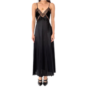 80s Noir Maxi Slip Dress (S)