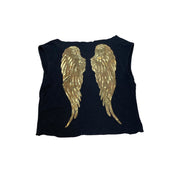 Y2K Angel Wing Graphic Print Sleeveless Vest (S)