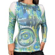 Early 2000s Abstract Graphic Top (XS/S)