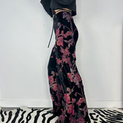 Velvet Floral Burnout Trousers (Small)