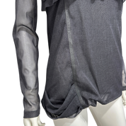 Vintage Cop Copine Ruffle Mesh Longsleeve Top (S/M)