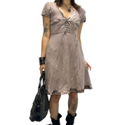 Vintage Morgan de Toi Coquette Lace up Mini Dress (S)
