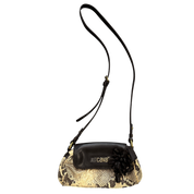 Vintage Just Cavalli Leather Snakeskin Rosette Mini Shoulder Bag