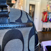 Black and gray coach shoulder bag