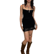 Vintage Gothic Italian Bustier Mini Dress (XS/S)