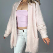 90s Pale Pink Angora Cardigan (One Size)