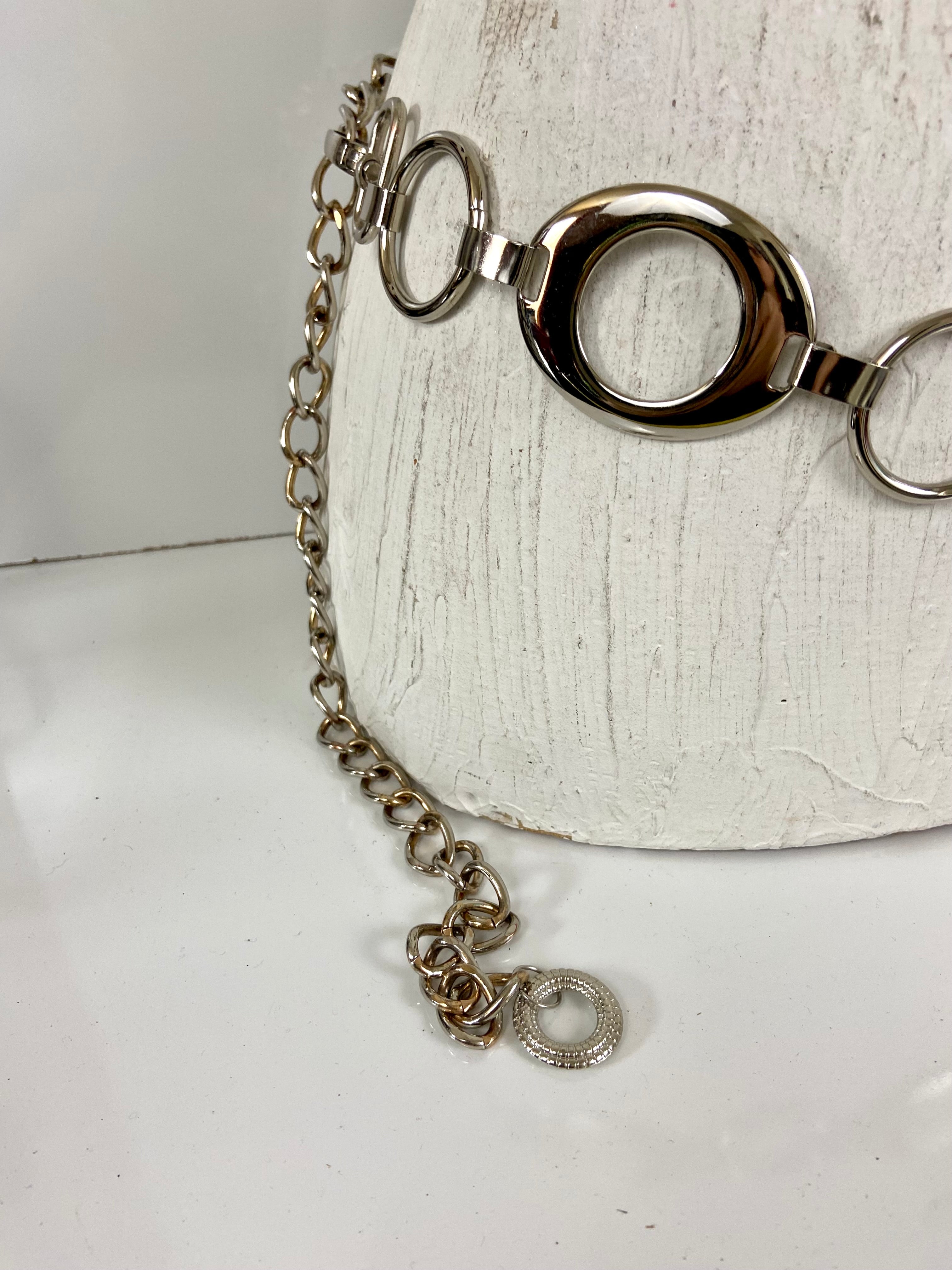 Silver shapes waist belt