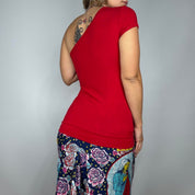 Italian Vintage “Love Message” One Shoulder Graphic Top (M)