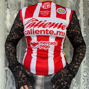 Chivas Jersey Lace Elongated Sleeve Top (S-2XL)