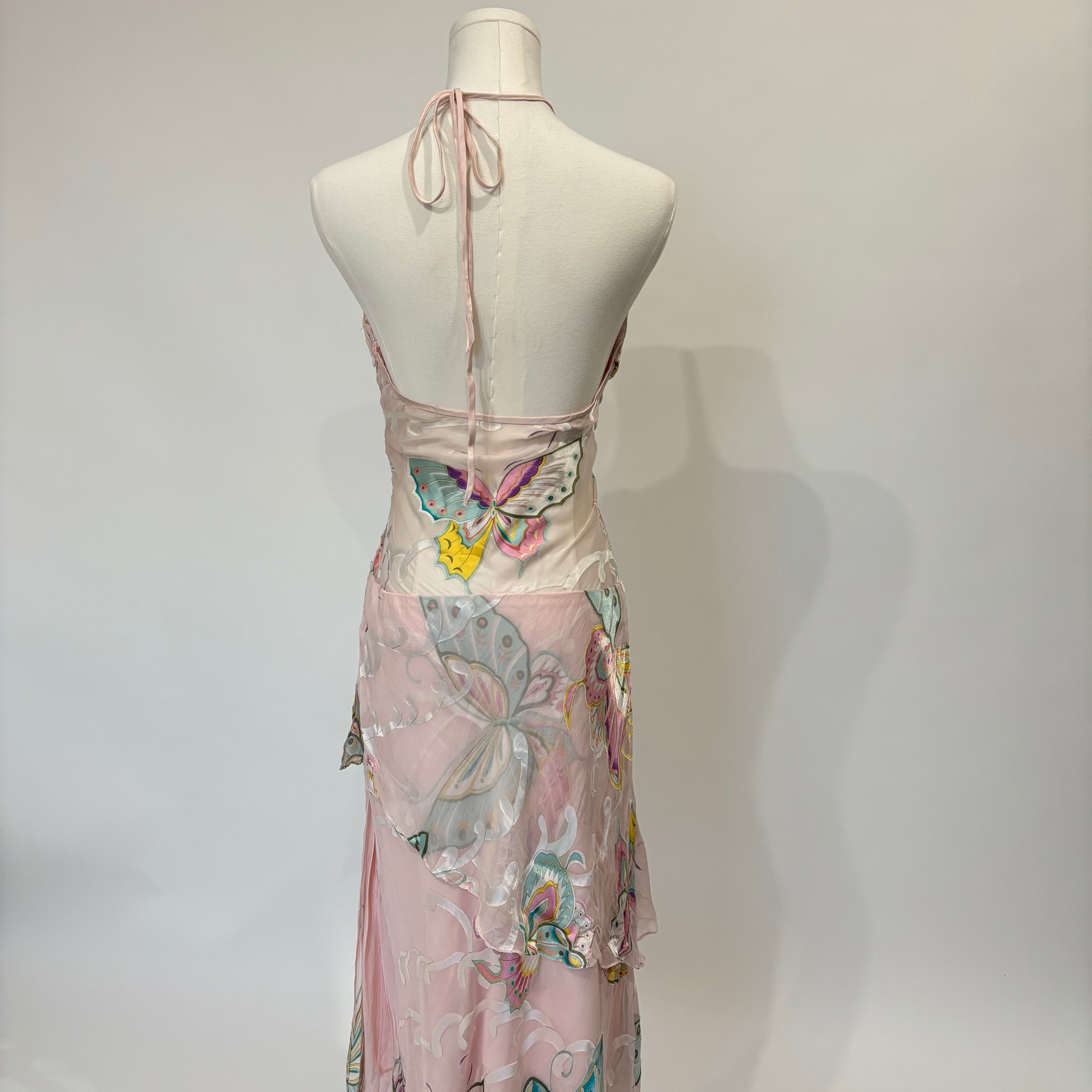 Silk Butterfly Halter Dress (S)
