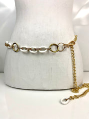 Vintage gold & white waist chain belt