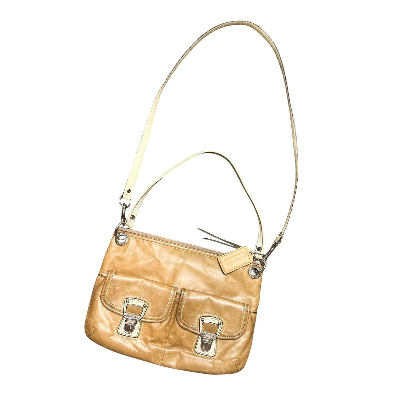 Coach Tan Leather Convertible Crossbody/Shoulder Bag