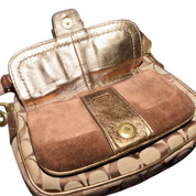 Vintage Metallic Leather Coach Shoulder Soho Bag