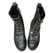 Vintage Italian Black Grunge Moto Biker Boots (UK 6 EU 39 US 8)