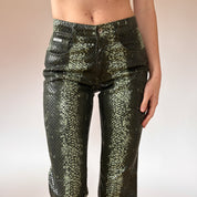 Y2K Snakeskin Flares (XS)