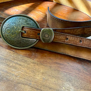 vintage style WESTERN tooled pattern buckle belt
RANGER cowboy rodeo