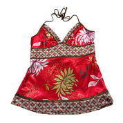 Y2K Satin Halter Top (L)