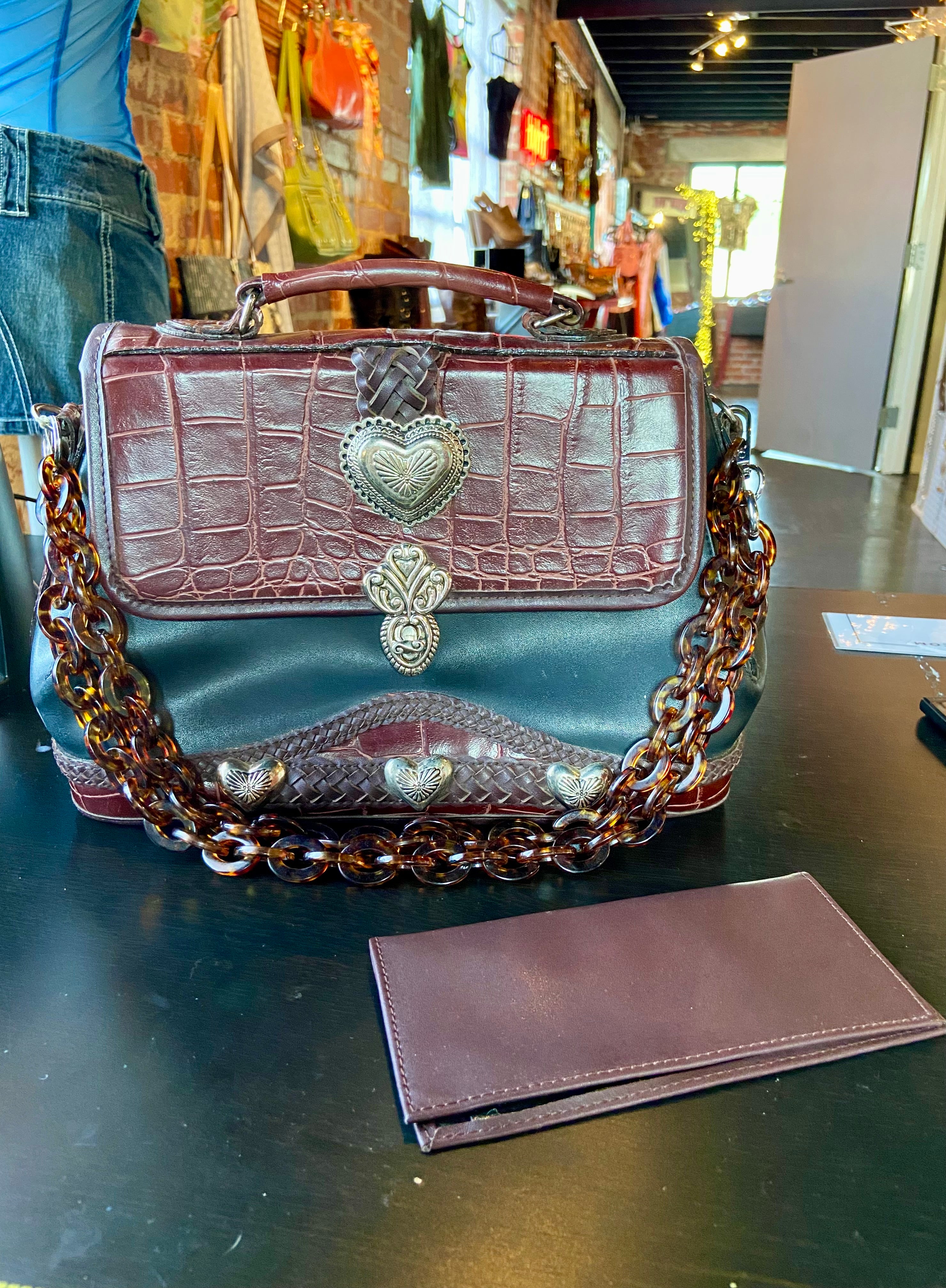 Alligator leather bag