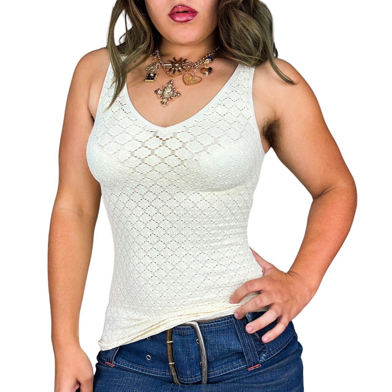 2000s Crème Cutout Cami (M)