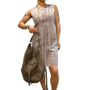 Vintage Avant Garde Suede Fringe Shift Mini Dress (EU 38 GB 10)