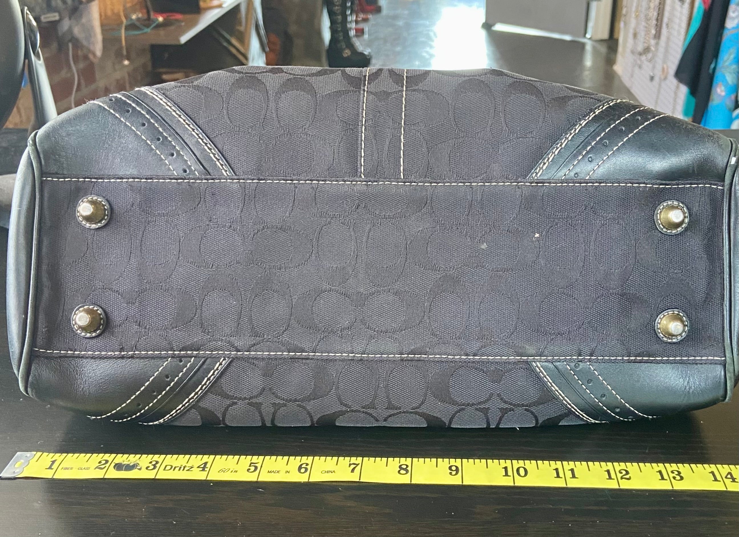 Coach Black Signature Canvas and Leather Hampton Tote bag