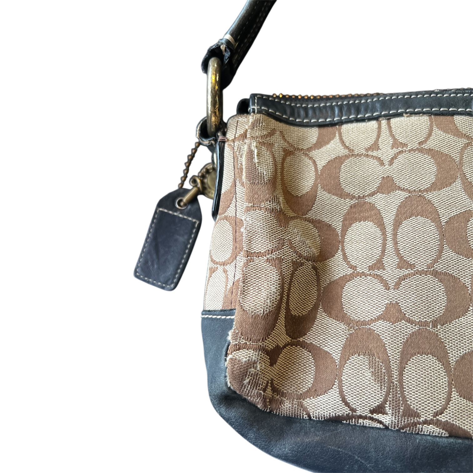 Vintage Coach Brown Logo Baguette