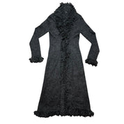 Express Dark Grey Shag Trim Knit Duster Cardigan (M)