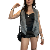Vintage Cop Copine Fur Vest Top (S/M)