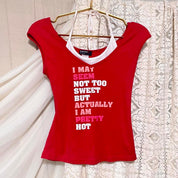 Y2K Sassy Slogan Baby Tee (M)