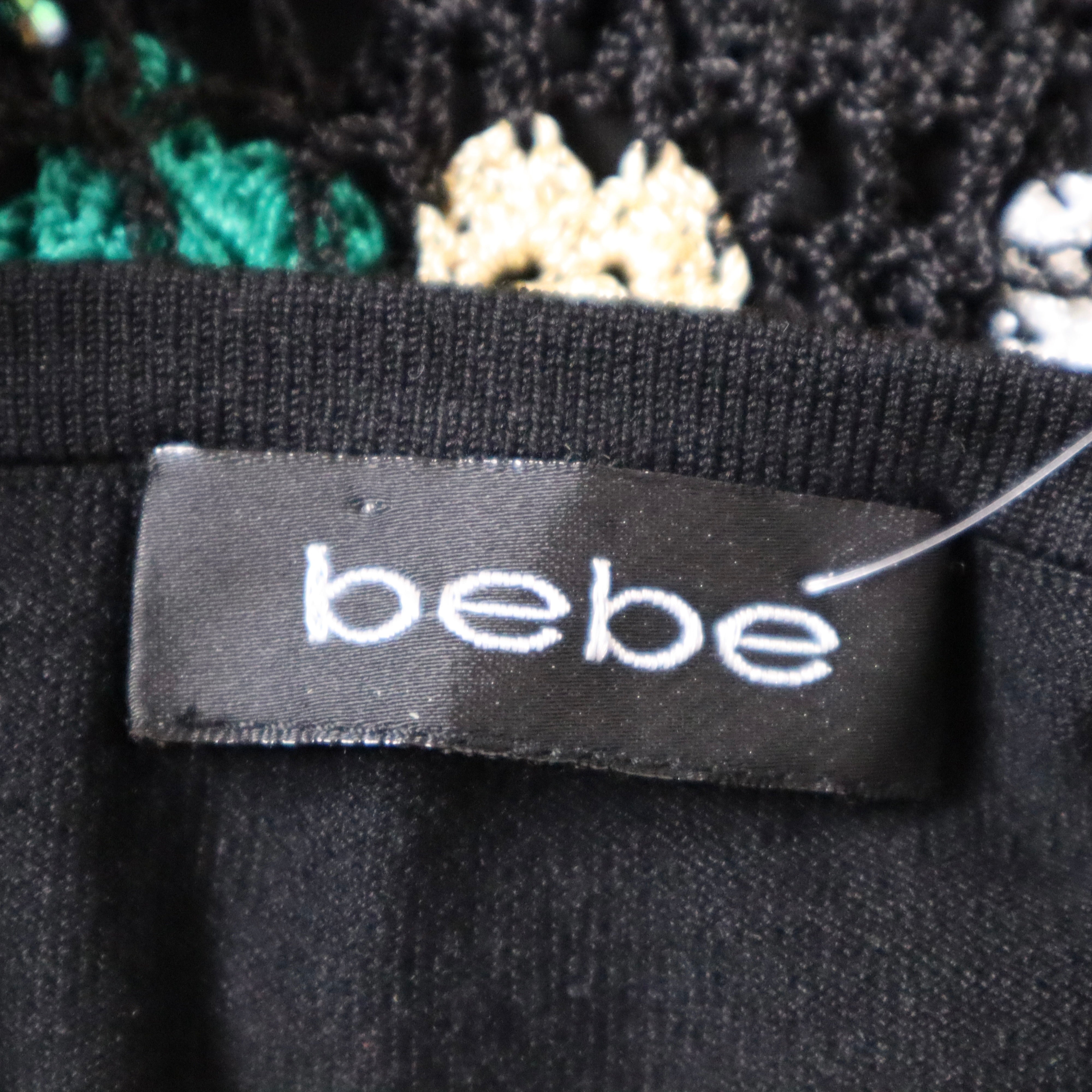 Y2K BEBE Black Silk Tank Top (XS)