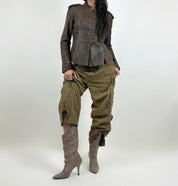 Bebe Military Style Leather Jacket (M)