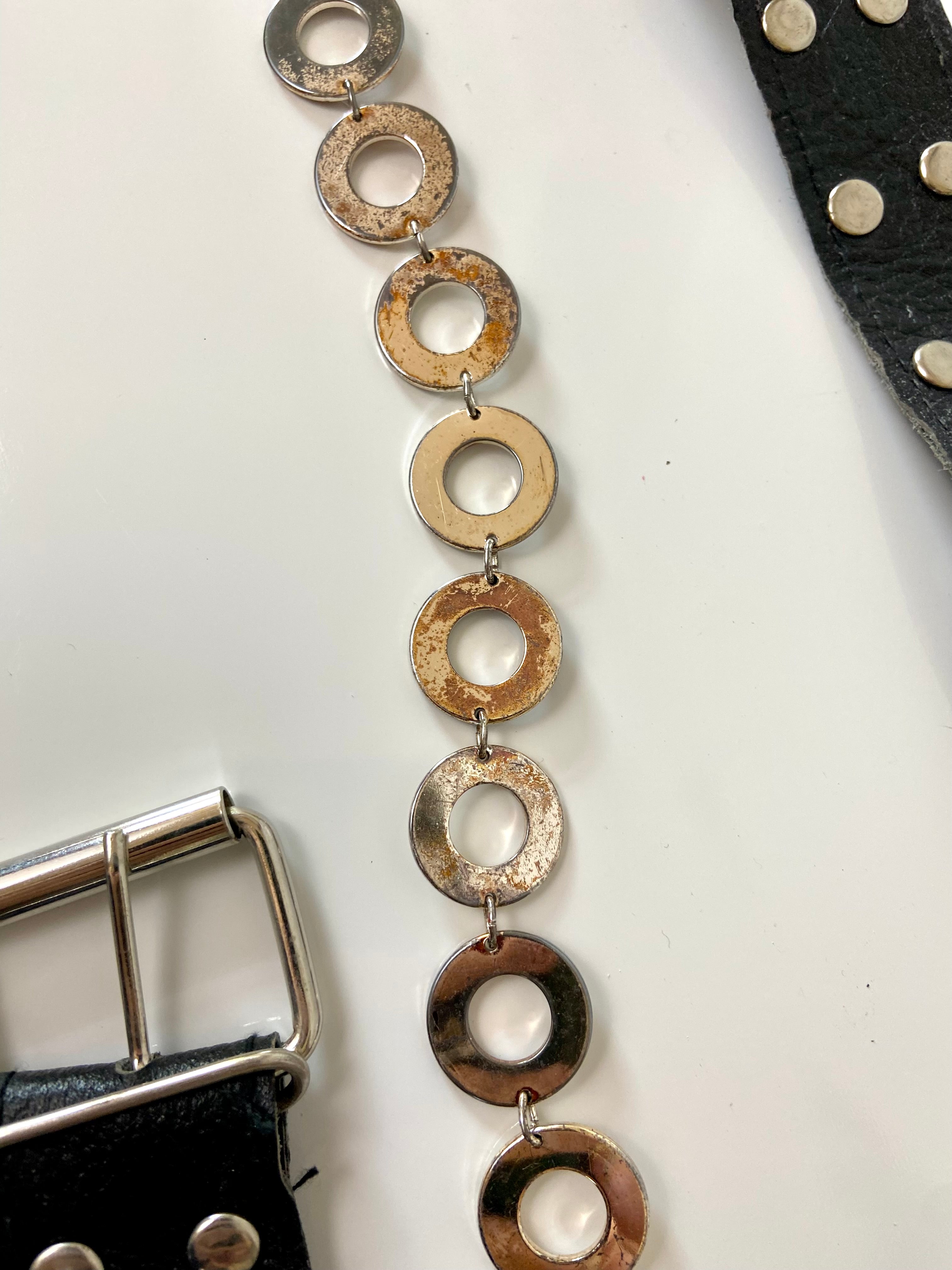 Black and Silver Chain Belt