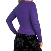 Violet Angora & Wool Wrap Sweater (S)
