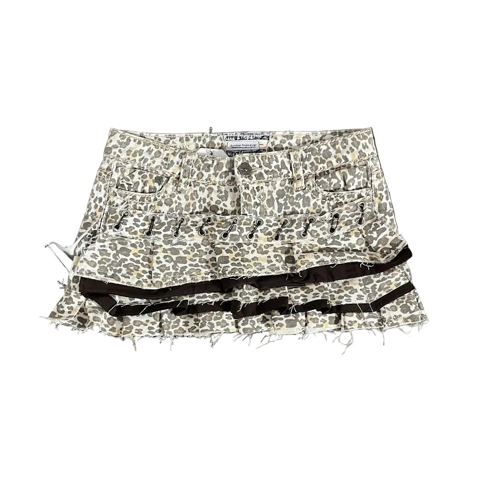 Leopard Ruffle Micro Skirt (s)