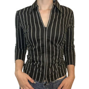 90s striped office siren top (l)