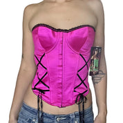 80s Hot Pink Corset Top (s/m)
