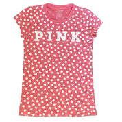 PINK Polka dot heart shirt (S)