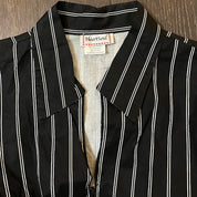 90s striped office siren top (l)