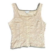 90's Cream Corset Style Top (XL)