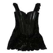 Leather Crochet Corset (M)