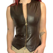 Brown Leather Vest (S)