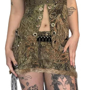 Camo Fur Micro Skirt (L)