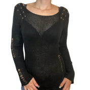Mall Goth distressed sweater (m)