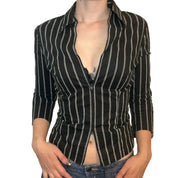 90s striped office siren top (l)
