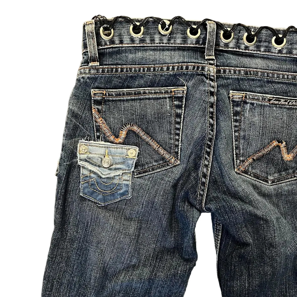 Patchwork Bootcut Jeans (XS)