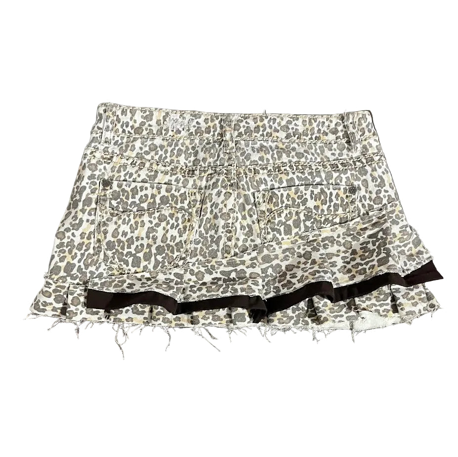 Leopard Ruffle Micro Skirt (s)
